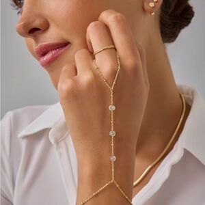 Gold and Silver Hand Chain Bracelet